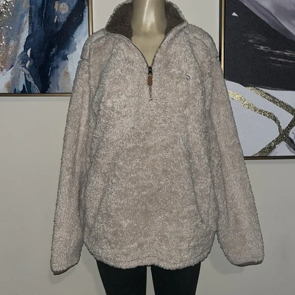 The Southern Shirt Co. -Sherpa Pullover with Pockets in Oyster size L - Picture 8 of 13
